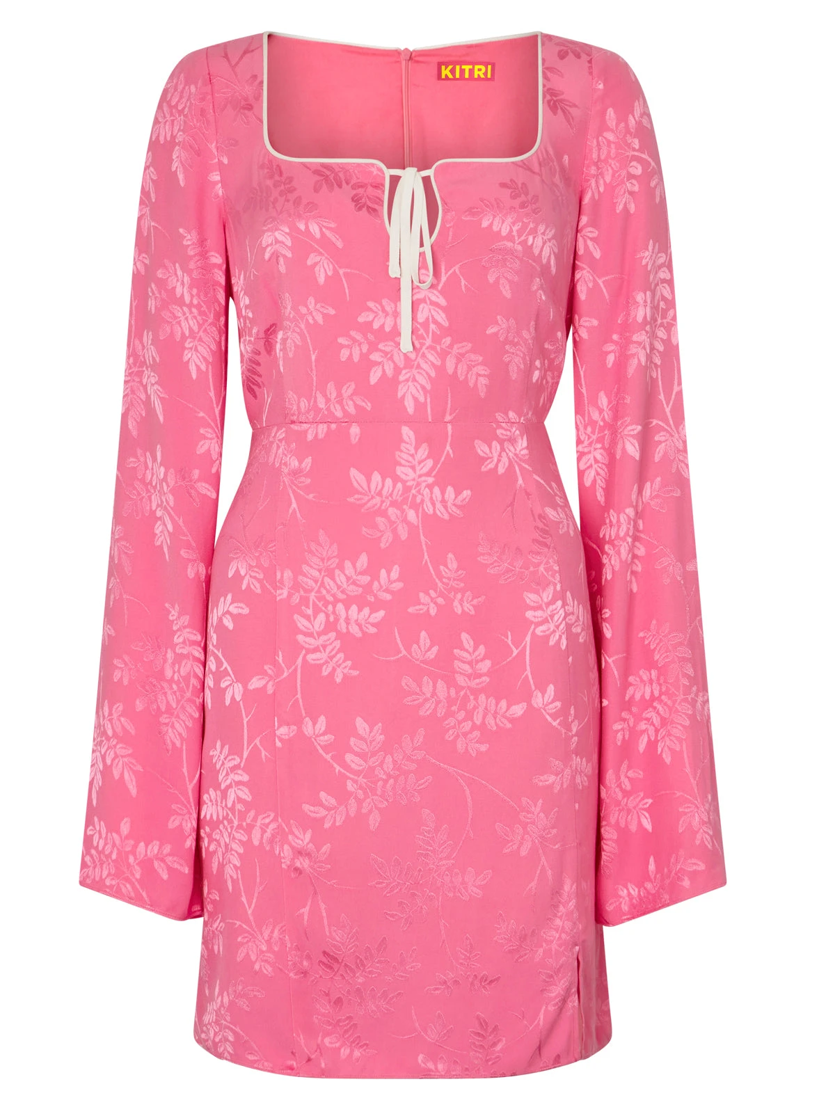Elspeth Pink Floral Jacquard Mini Dress 5 Elspeth Pink Floral Jacquard Mini Dress - Image 5