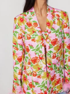 Emilia Pink Garden Floral Blazer -New Modern Dress Sales emilia pink garden floral blazer by kitri studio 43896249712940