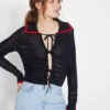 Evie Black Crochet Knit Cardigan
