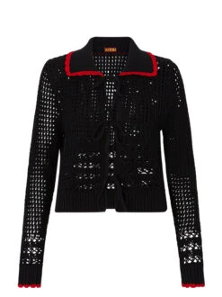 Evie Black Crochet Knit Cardigan -New Modern Dress Sales evie black crochet knit cardigan by kitri studio 43506220957996