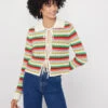 Evie Blue Multi Crochet Knit Cardigan