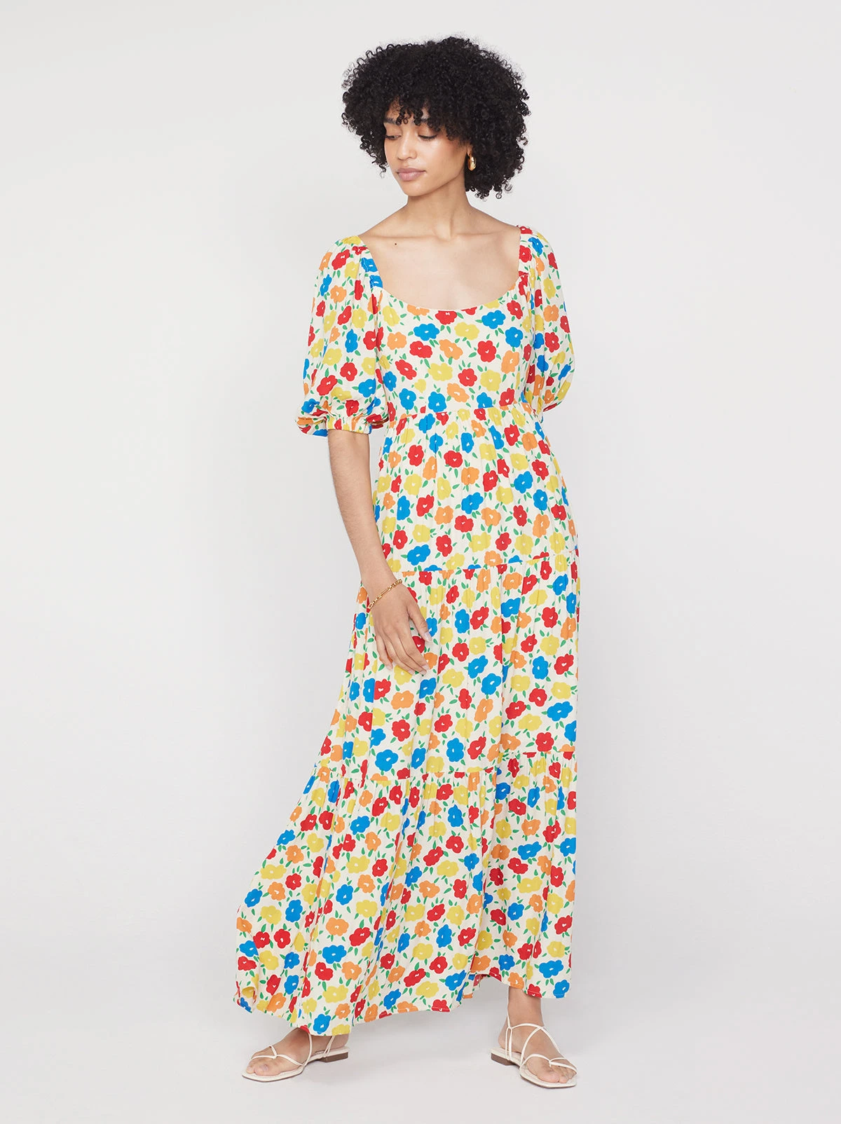 Gianna Tie Back Yellow Floral Maxi Dress 3 Gianna Tie Back Yellow Floral Maxi Dress - Image 3