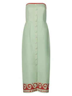 Gilda Pistachio Wave Print Midi Dress -New Modern Dress Sales gilda pistachio wave print midi dress by kitri studio 45086278287660