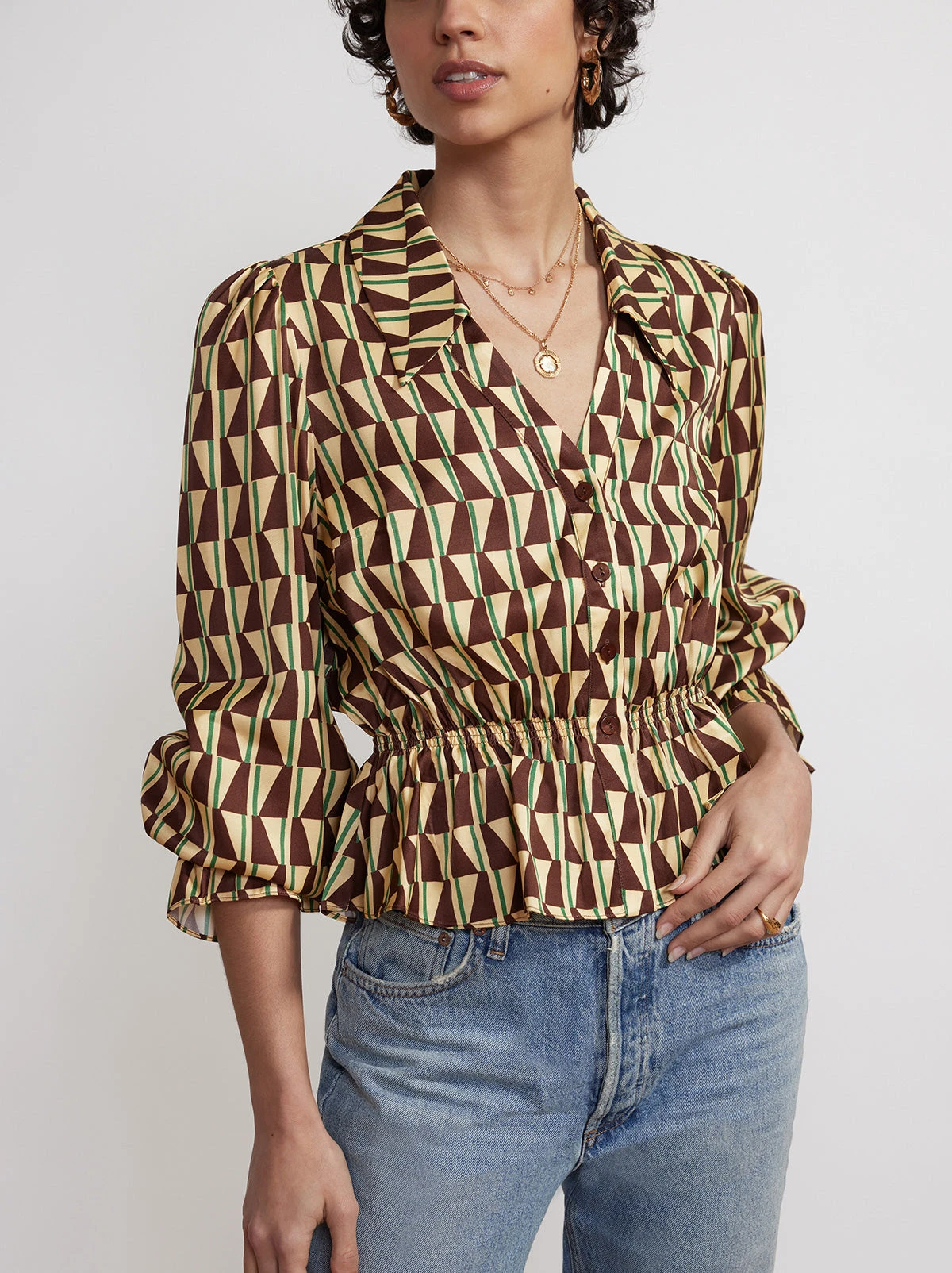 Gloria Chocolate Tile Print Top 3 Gloria Chocolate Tile Print Top - Image 3