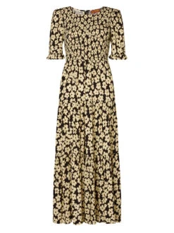 Gracie Blurred Floral Shirred Dress -New Modern Dress Sales gracie blurred floral shirred dress by kitri studio 29471481397299