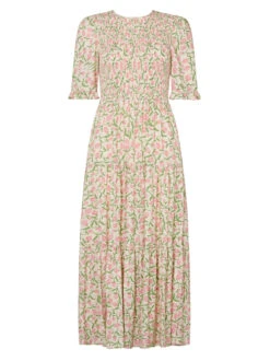 Gracie Tulip Print Shirred Dress -New Modern Dress Sales gracie tulip print shirred dress by kitri studio 41168503832876