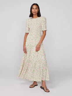 Gracie Tulip Print Shirred Dress