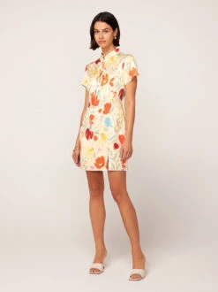 Gretchen Pastel Floral Jacquard Mini Dress