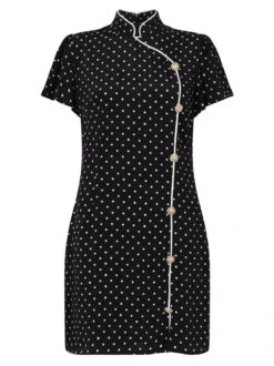 Harlow Black Polka Dot Mini Dress -New Modern Dress Sales harlow black polka dot mini dress by kitri studio 29319037124659