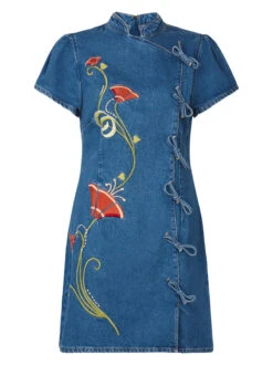 Harlow Embroidered Denim Mini Dress -New Modern Dress Sales harlow embroidered denim mini dress by kitri studio 45086416732460