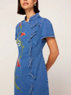 Harlow Embroidered Denim Mini Dress -New Modern Dress Sales harlow embroidered denim mini dress by kitri studio 45086469226796