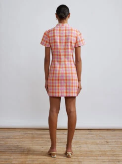 Harlow Orange And Pink Check Mini Dress -New Modern Dress Sales harlow orange and pink check mini dress by kitri studio 28887860903987