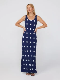 Hera Navy Polka Dot Dress