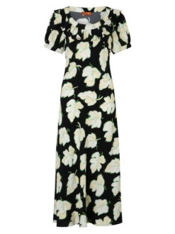 Hilda Black Vine Leaf Midi Dress -New Modern Dress Sales hilda black vine leaf midi dress by kitri studio 44071221199148