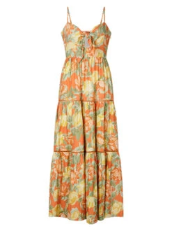 Immy Apricot Painted Floral Print Midi Dress -New Modern Dress Sales immy apricot painted floral print midi dress by kitri studio 45085591765292