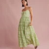 Immy Pistachio Broderie Midi Dress