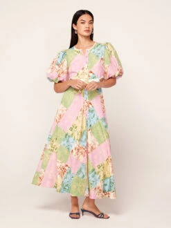Isabella Patched Toile De Jouy Maxi Dress