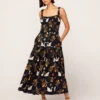 Isobel Black Cygnus And Lyra Print Midi Dress