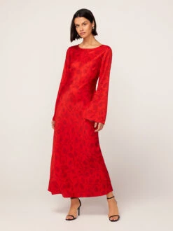 Keira Red Tulip Print Maxi Dress -New Modern Dress Sales keira red tulip print maxi dress by kitri studio 43896746180908