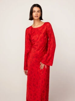 Keira Red Tulip Print Maxi Dress -New Modern Dress Sales keira red tulip print maxi dress by kitri studio 43896746246444