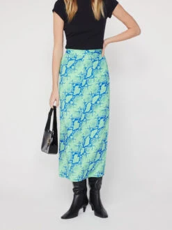 Laurel Blue Snake Print Skirt -New Modern Dress Sales laurel blue snake print skirt by kitri studio 43054186299692