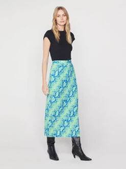 Laurel Blue Snake Print Skirt