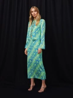 Laurel Blue Snake Print Skirt -New Modern Dress Sales laurel blue snake print skirt by kitri studio 43054199898412