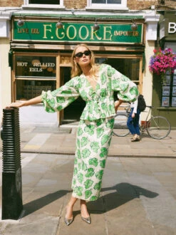 Laurel Green Vine Leaf Skirt -New Modern Dress Sales laurel green vine leaf skirt by kitri studio 44072525758764