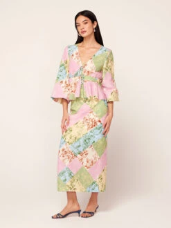 Laurel Patched Toile De Jouy Skirt