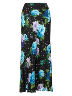 Layla Blue Painted Rose Midi Skirt -New Modern Dress Sales layla blue painted rose midi skirt by kitri studio 41896708047148