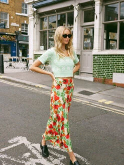 Layla Green Garden Floral Skirt