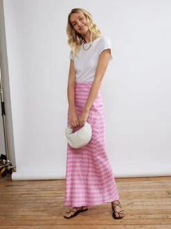 Layla Pink Wavy Tile Skirt -New Modern Dress Sales layla pink wavy tile skirt by kitri studio 40260490133804
