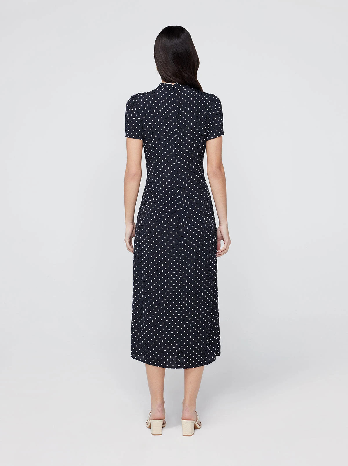 Leia Black Polka Dot Midi Dress 4 Leia Black Polka Dot Midi Dress - Image 4