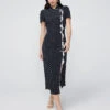 Leia Black Polka Dot Midi Dress