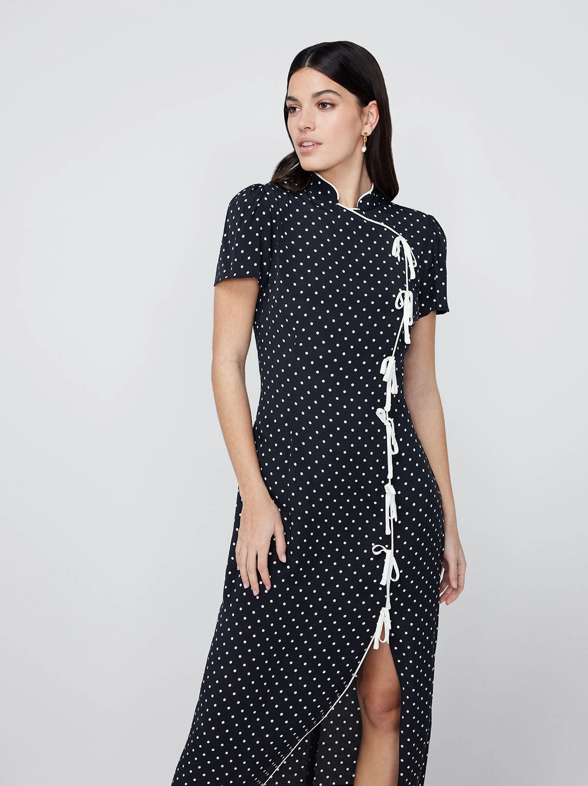 Leia Black Polka Dot Midi Dress 2 Leia Black Polka Dot Midi Dress - Image 2