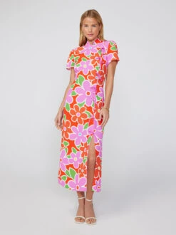 Leia Floral Print Midi Dress