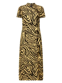 Leia Yellow Zebra Print Midi Dress -New Modern Dress Sales leia yellow zebra print midi dress by kitri studio 29131304435763