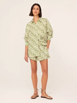 Lena Green Wave Print Shorts 7 Lena Green Wave Print Shorts -New Modern Dress Sales lena green wave print shorts by kitri studio 45508318167340