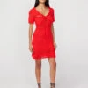 Leonie Red Crochet Knit Mini Dress