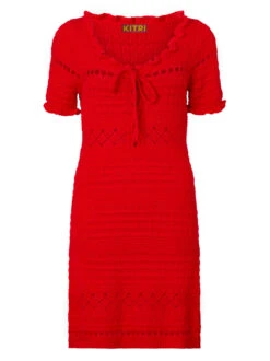 Leonie Red Crochet Knit Mini Dress -New Modern Dress Sales leonie red crochet knit mini dress by kitri studio 44501197029676