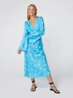 Libby Blue Pansy Print Dress -New Modern Dress Sales libby blue pansy print dress by kitri studio 41226048307500