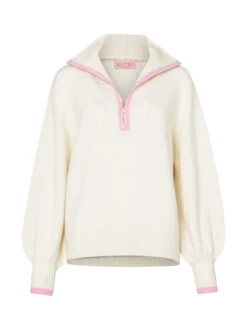 Lorna Ivory Alpaca Blend Zip Collar Sweater -New Modern Dress Sales lorna ivory alpaca blend zip collar sweater by kitri studio 14753717354547