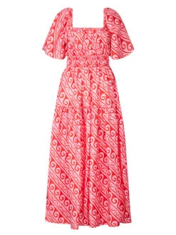 Louisa Pink Wave Print Maxi Dress -New Modern Dress Sales louisa pink wave print maxi dress by kitri studio 45101009240364