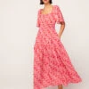 Louisa Pink Wave Print Maxi Dress
