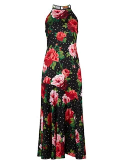 Lucia Red Painted Rose Halter Dress -New Modern Dress Sales lucia red painted rose halter dress by kitri studio 41895865942316