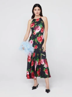 Lucia Red Painted Rose Halter Dress -New Modern Dress Sales lucia red painted rose halter dress by kitri studio 41895869874476