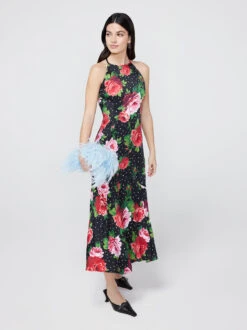 Lucia Red Painted Rose Halter Dress -New Modern Dress Sales lucia red painted rose halter dress by kitri studio 42036518781228