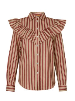 Lucinda Striped Canvas Frilled Shirt 7 Lucinda Striped Canvas Frilled Shirt -New Modern Dress Sales lucinda striped canvas frilled shirt by kitri studio 28637775659059