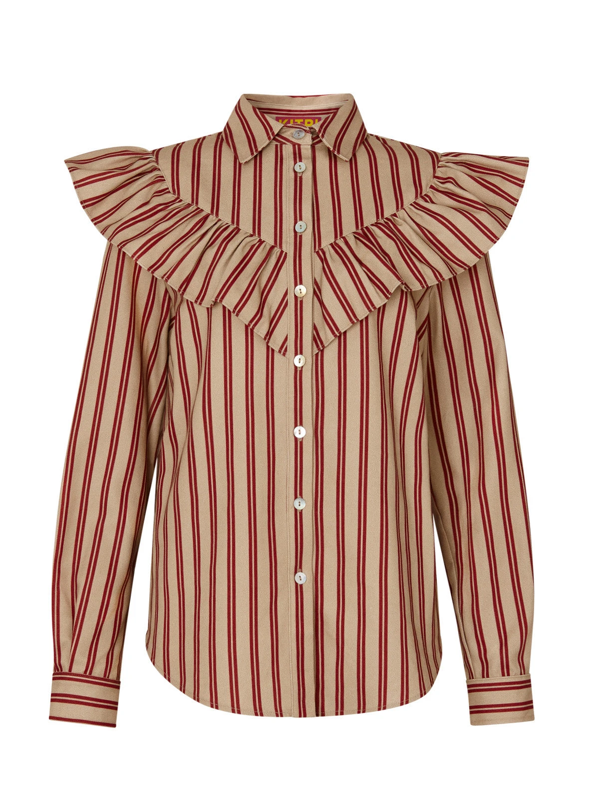 Lucinda Striped Canvas Frilled Shirt 4 Lucinda Striped Canvas Frilled Shirt - Image 4