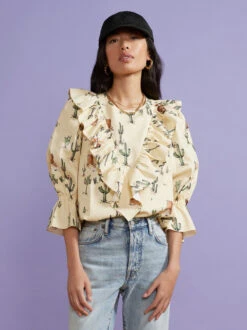 Magri Joshua Tree Print Frill Top -New Modern Dress Sales magri joshua tree print frill top by kitri studio 28607883509811
